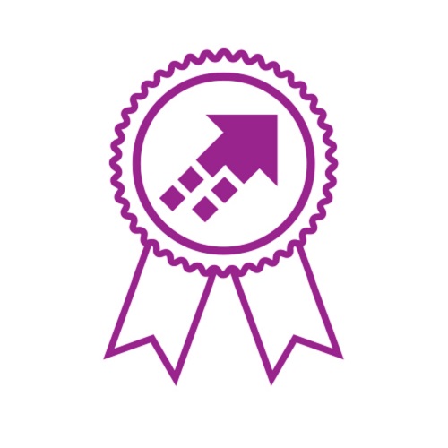 KTI Initiative of the Year Award - Purple and White Badge Icon with Purple Arrow Shooting to the Top-Right Corner
